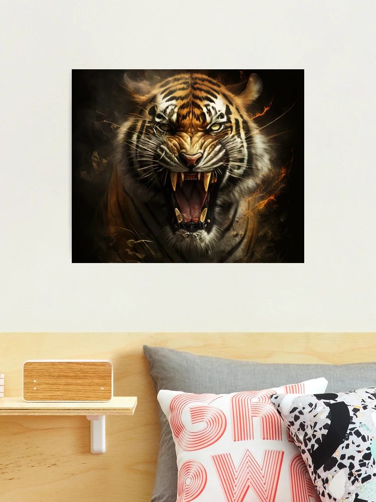 Bengal Tiger roaring - 3D Lenticular Postcard Greeting Card - NEW