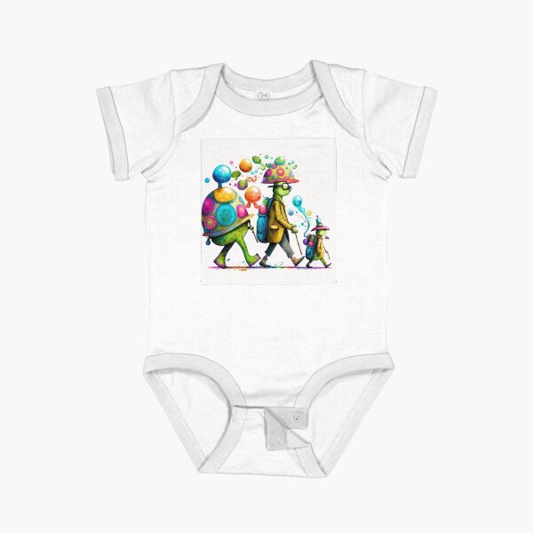 Shell Family by iServalan Illustration Art by Tale Teller Club and Toddle Poddle Books Short Sleeve Baby One-Piece