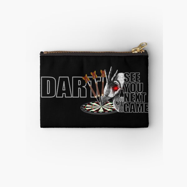 Item preview, Dart design, skull dartboard with saying See You Next Game, 3 darts in bullseye, cool motif for dart players designed and sold by ChrUzDesigner.