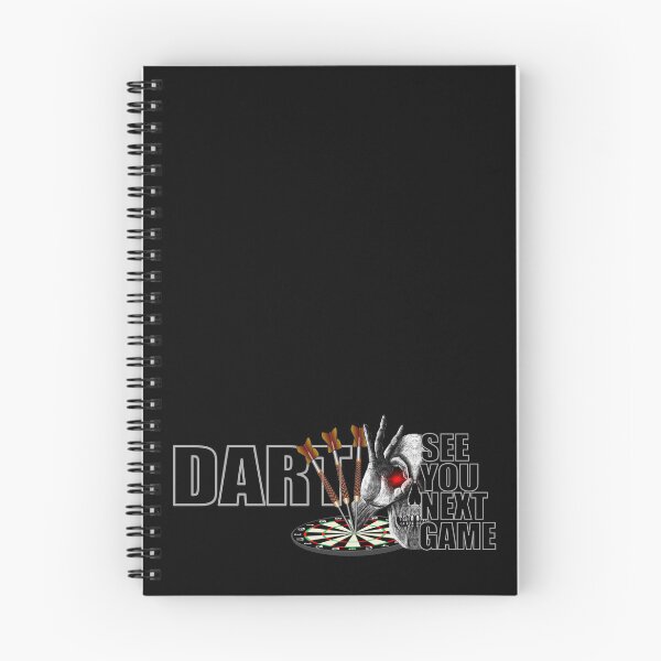 Item preview, Dart design, skull dartboard with saying See You Next Game, 3 darts in bullseye, cool motif for dart players designed and sold by ChrUzDesigner.