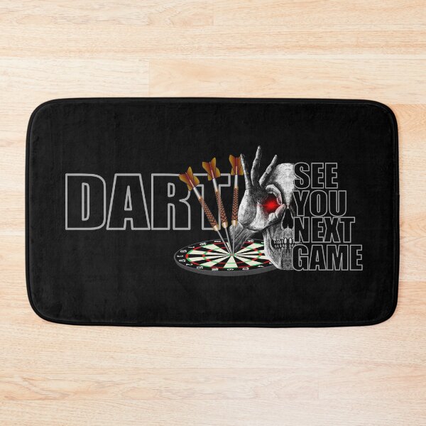 Item preview, Dart design, skull dartboard with saying See You Next Game, 3 darts in bullseye, cool motif for dart players designed and sold by ChrUzDesigner.