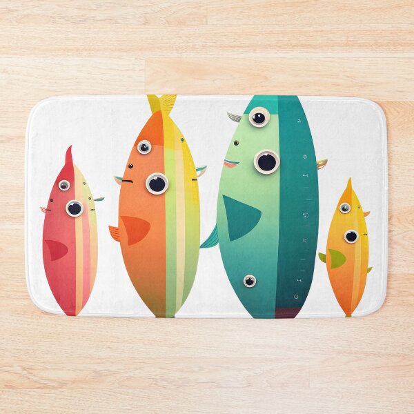 Item preview, Happy Fish Family (no background) - 4 fish - art, creative, abstract, whimsical, design, funny designed and sold by DailyDragon.