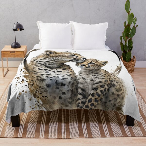 Item preview, Mother & Baby Cheetah - Banksy Style - 20% Donated to Tusk designed and sold by FourPawsPrints.