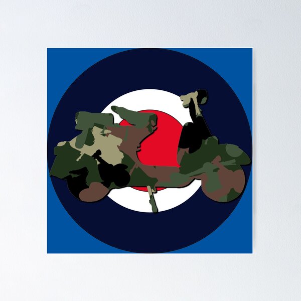 Item preview, Camo Scooter Retro mod roundel designed and sold by ModSupporters.