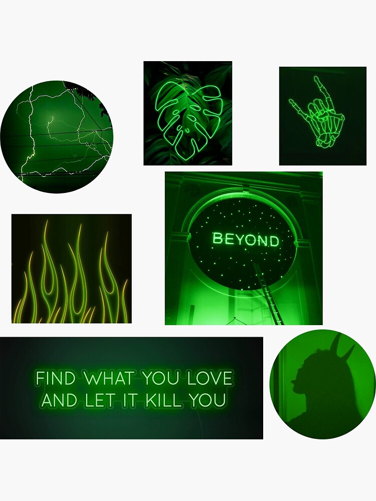 Neon Green Aesthetic' Sticker