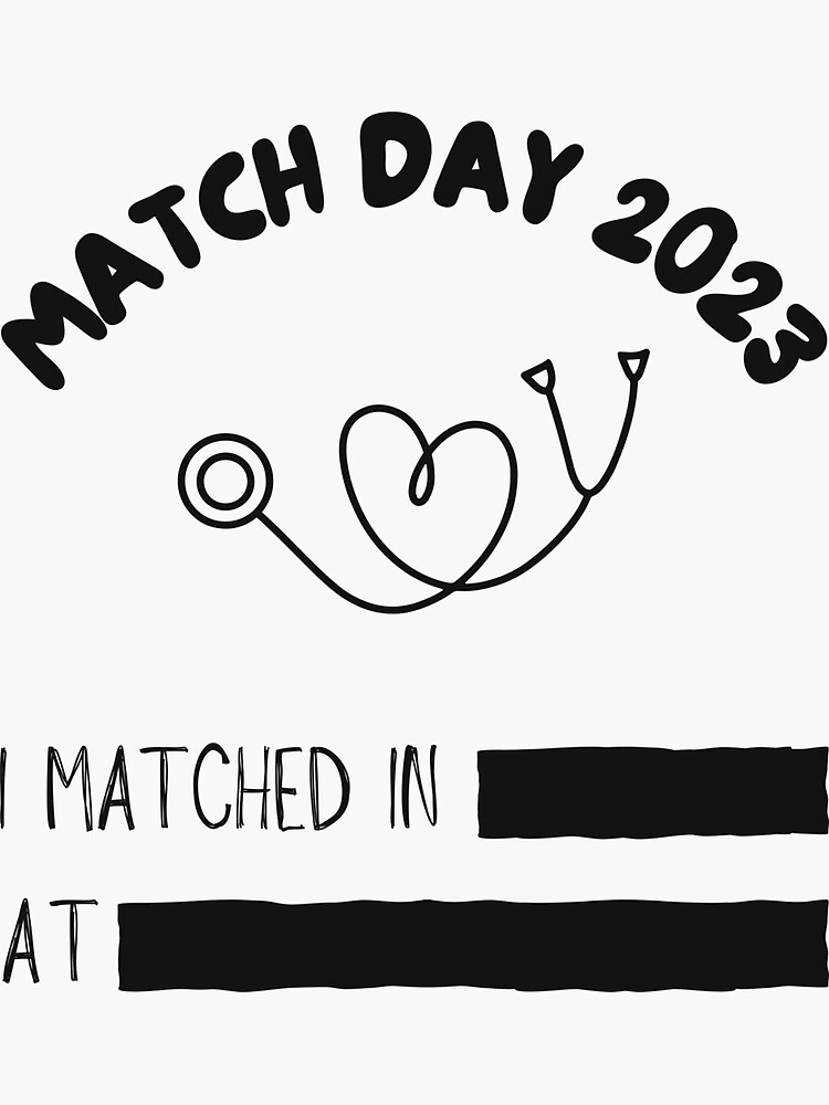 "Match Day 2023 Future Doctor" Sticker for Sale by YeoDesign Redbubble