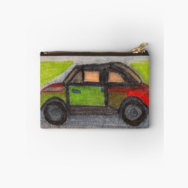 Item preview, Italian Car Fiat in Green and Red with Grassy Background designed and sold by PodmenikArt.