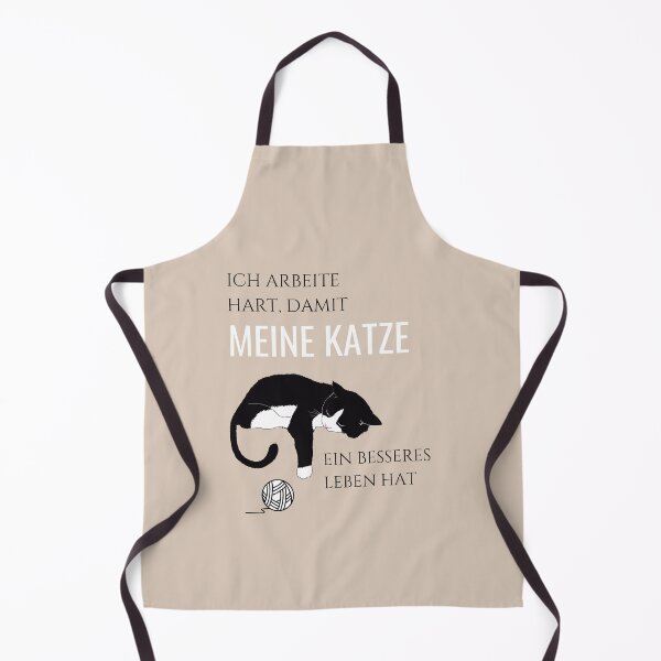 Artikelvorschau, "Ich arbeite hart, damit meine Katze ein besseres Leben hat" (Ich arbeite hart, damit meine Katze ein besseres Leben haben kann) mit einem Bild einer Katze mit einem Spielzeugball und braunem Hintergrund entworfen und verkauft von RM-Journey.