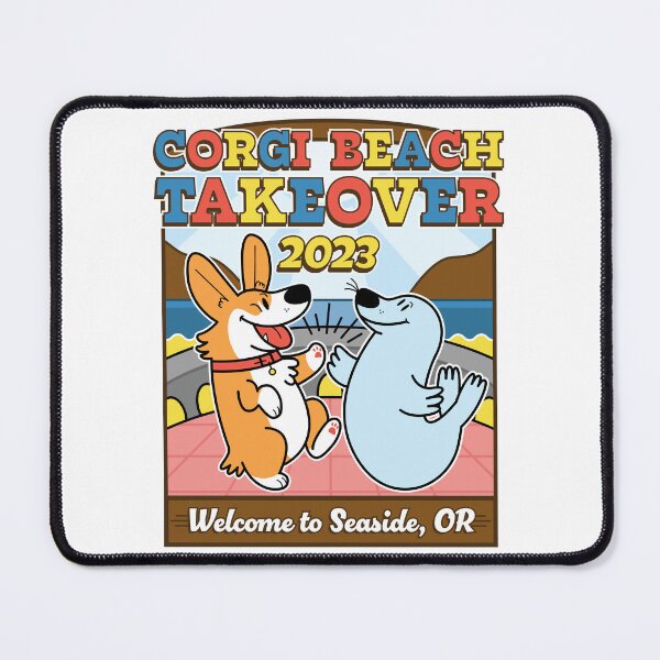 Aperçu de l'œuvre 2023 Bienvenue à Seaside, prise de contrôle de Corgi Beach créée et vendue par PortlandCorgi.