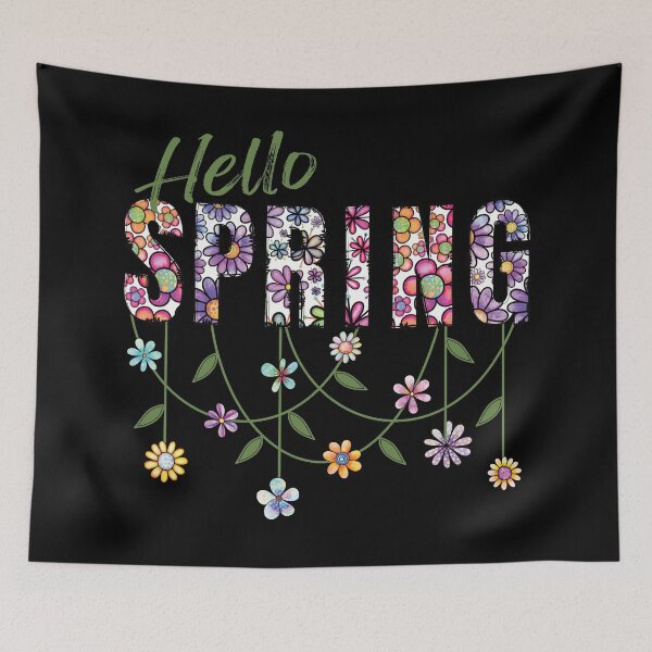Item preview, RETRO HELLO SPRING, BOHO SPRING FLOWERS, GOOD VIBES & SUNSHINE designed and sold by FlutteringWings.