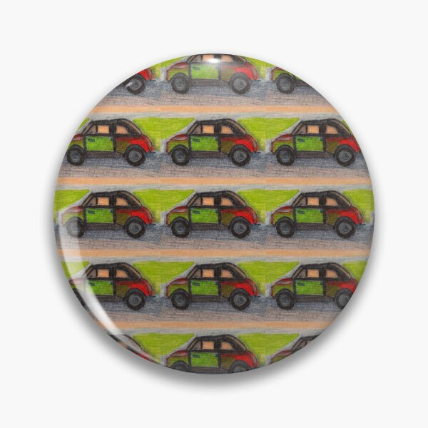 Item preview, Italian Car Fiat in Green and Red with Grassy Background designed and sold by PodmenikArt.