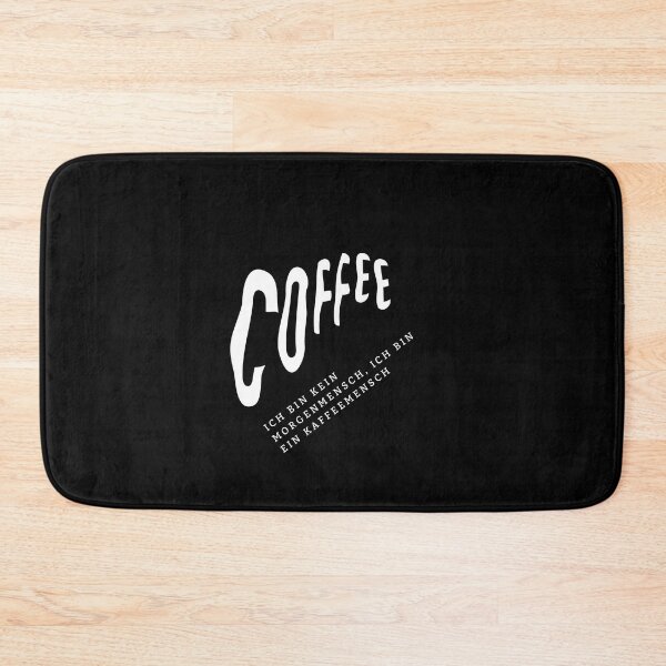 Item preview, 54. "Ich bin kein Morgenmensch, ich bin ein Kaffeemensch" (I'm not a morning person, I'm a coffee person) on a minimalistic black background designed and sold by RM-Journey.