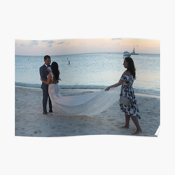 #Wedding #beach #water #sea #sand #people #travel #fun #romance #summer #enjoyment #horizontal #colorimage #watersedge #women #leisureactivity #recreationalpursuit #vacations #traveldestinations Poster