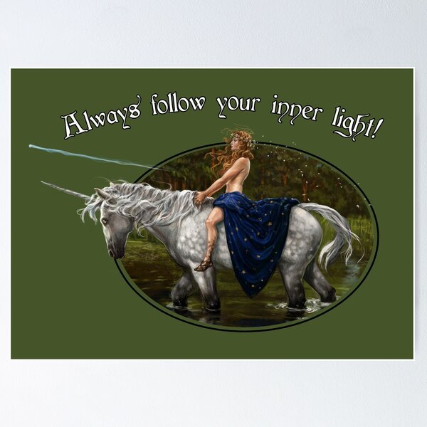 Item preview, Follow your inner light! / Unicorn art designed and sold by Lotusalchemy.