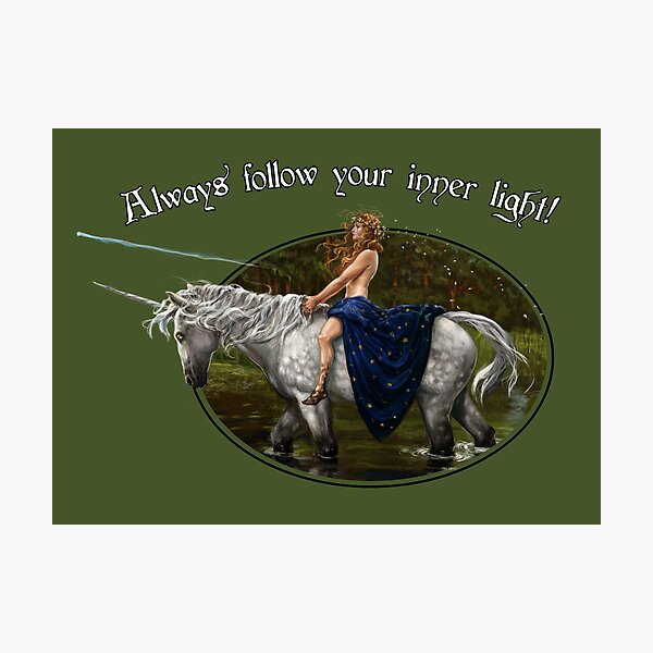 Item preview, Follow your inner light! / Unicorn art designed and sold by Lotusalchemy.