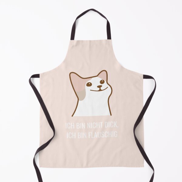 Item preview, "Ich bin nicht dick, ich bin flauschig" (I'm not fat, I'm fluffy) with a picture of a cat on a pink background designed and sold by RM-Journey.