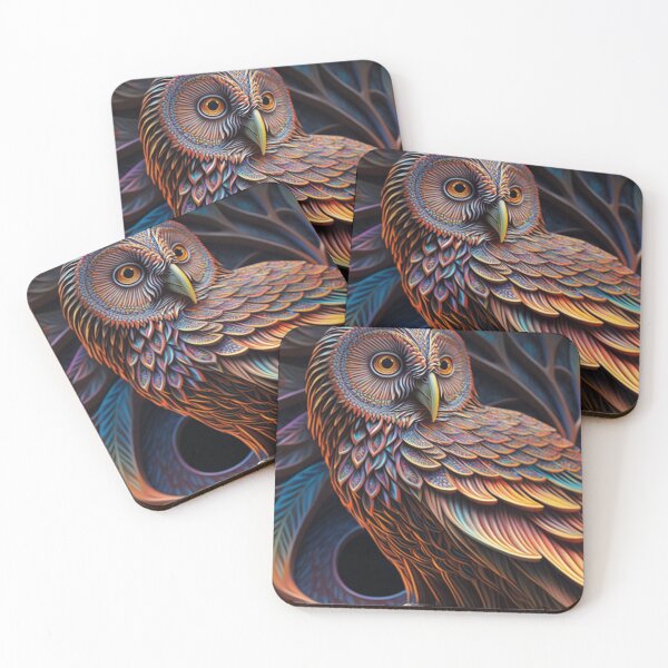 Item preview, Psychedelic Colorful Owl designed and sold by mind-melt-er.