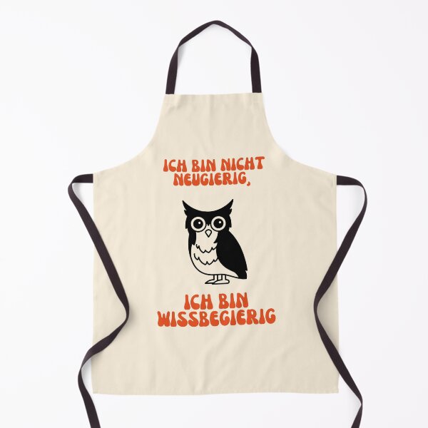 Item preview, "Ich bin nicht neugierig, ich bin wissbegierig" (I'm not curious, I'm eager to learn) with an image of an owl designed and sold by RM-Journey.