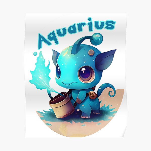 Starsign Aquarius as a Pocket Monster Poster