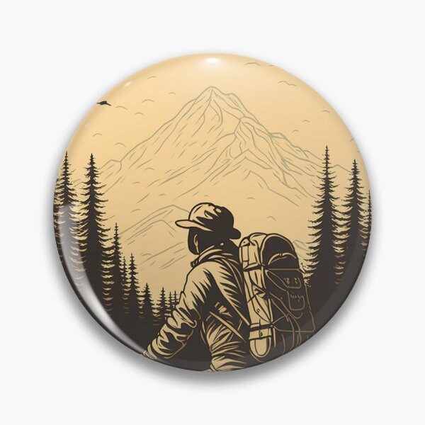 Item preview, Vintage bikepacking illustration designed and sold by EmeraldeaArt.
