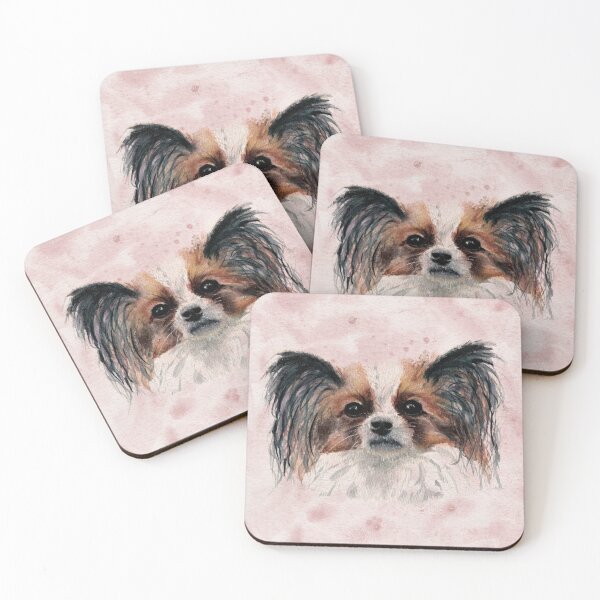 Item preview, Papillion portrait hand painted watercolor designed and sold by Sylvie Murray.