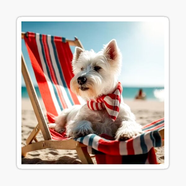 Item preview, westie relaxing at the beach designed and sold by Dawntracey12.