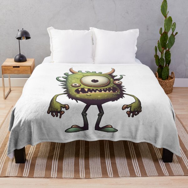 Item preview, Three-Eyed Green Funny Little Guy Monster designed and sold by RailoImage.