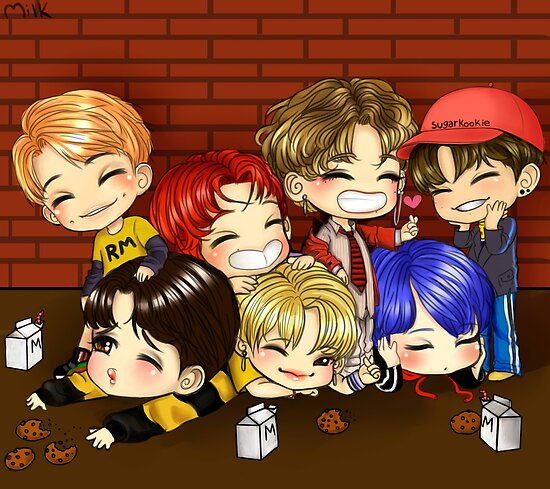 Bts Chibi Digital Drawing Poster By Bannanamilk