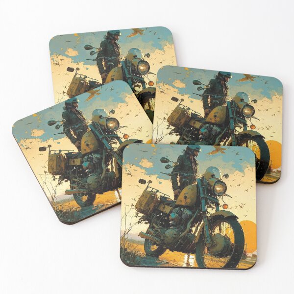 Item preview, Painting of a character standing near his motorcycle, digital art,  designed and sold by LeCoinDeFredPro.