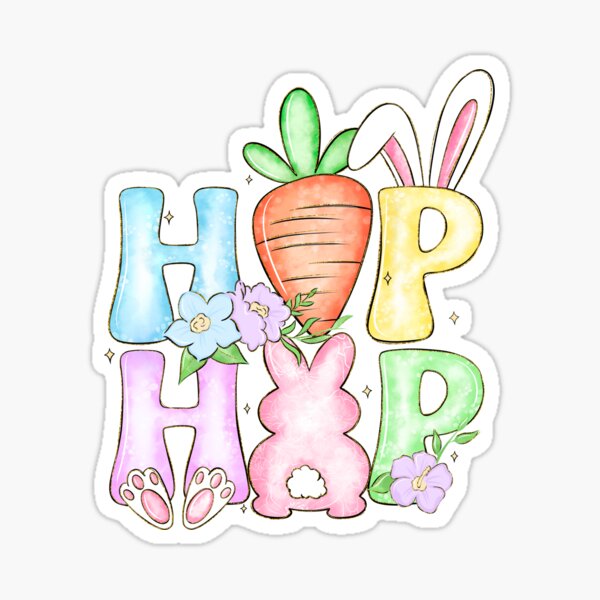 Item preview, Watercolor Cartoon Easter Hop Hop Bunny Funny  designed and sold by BhuberryArt2022.