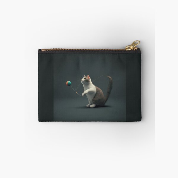 Item preview, Cat playing with a ball of yarn (black background) designed and sold by ORVIATO.