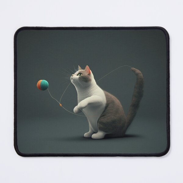 Item preview, Cat playing with a ball of yarn (black background) designed and sold by ORVIATO.
