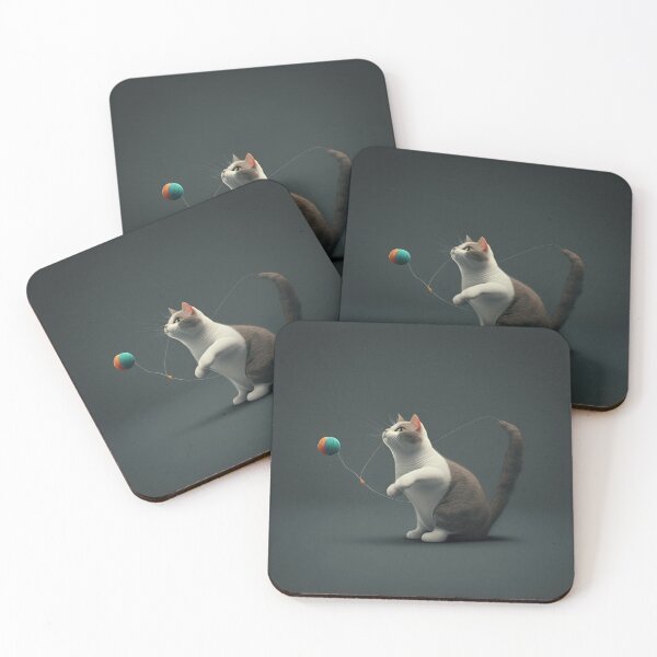Item preview, Cat playing with a ball of yarn (black background) designed and sold by ORVIATO.