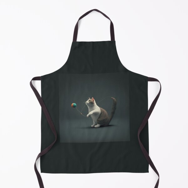 Item preview, Cat playing with a ball of yarn (black background) designed and sold by ORVIATO.