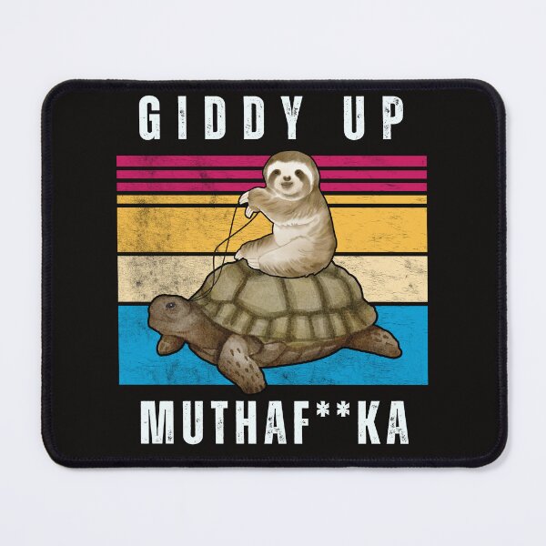 Item preview, Giddy Up, Slowpoke! Funny Sloth Riding a Tortoise designed and sold by PathwayOfColour.