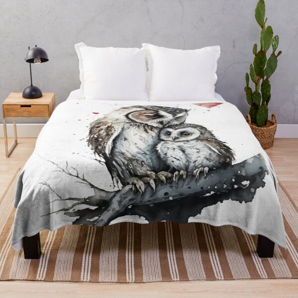 Item preview, Owl Mother & Baby - Banksy Style - 20% Donated to Tusk designed and sold by FourPawsPrints.