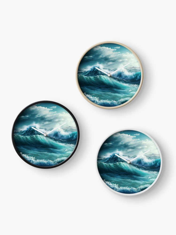 Thumbnail 3 of 4, Clock, Wave Rider designed and sold by dotperinchart.