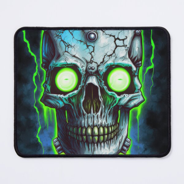 Item preview, Green Glowing Terminator Inspired Cyborg Skull designed and sold by ArtificialEye.