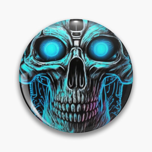 Item preview, Blue Glowing Terminator Inspired Cyborg Skull designed and sold by ArtificialEye.