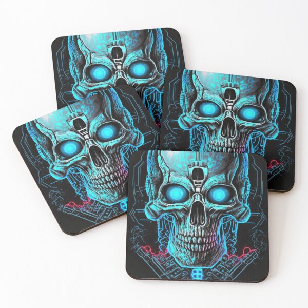 Item preview, Blue Glowing Terminator Inspired Cyborg Skull designed and sold by ArtificialEye.