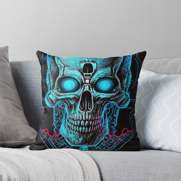 Item preview, Blue Glowing Terminator Inspired Cyborg Skull designed and sold by ArtificialEye.
