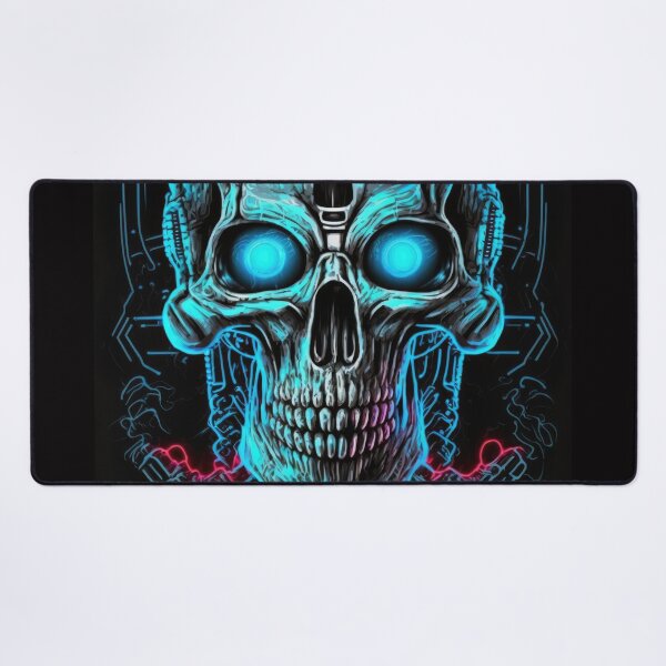 Item preview, Blue Glowing Terminator Inspired Cyborg Skull designed and sold by ArtificialEye.