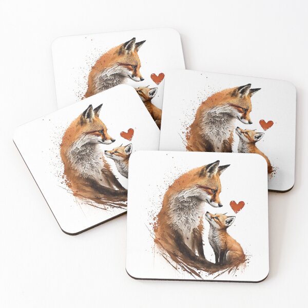 Item preview, Fox Mother & Baby - Banksy Style - 20% Donated to Tusk designed and sold by FourPawsPrints.