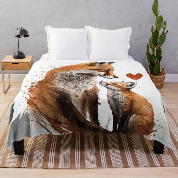 Item preview, Fox Mother & Baby - Banksy Style - 20% Donated to Tusk designed and sold by FourPawsPrints.