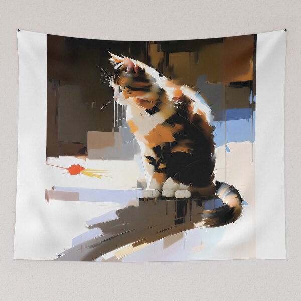 Item preview, "Whiskers and Whimsy: A charming kitty oil painting" designed and sold by KH-GardenEden.
