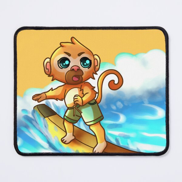Item preview, monkey surfing in the sea reaching the big wave of the season, cartoon style, colorful, designed and sold by kitsuneins.