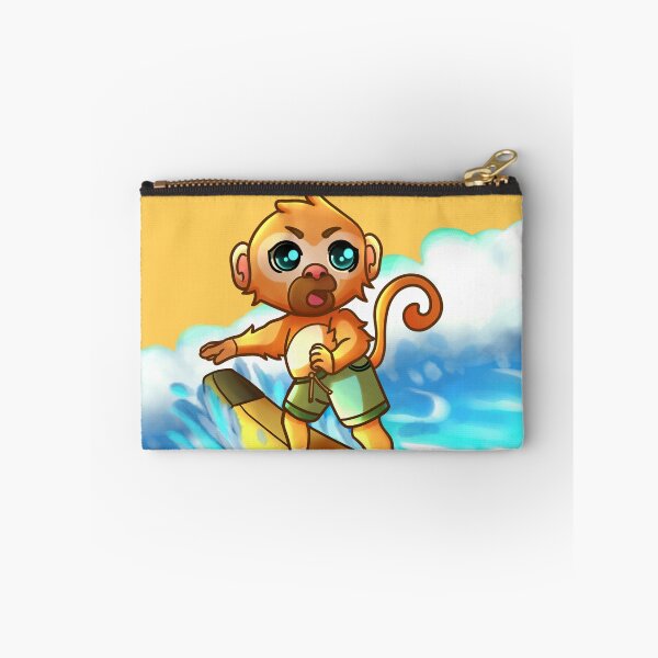 Item preview, monkey surfing in the sea reaching the big wave of the season, cartoon style, colorful,  designed and sold by kitsuneins.