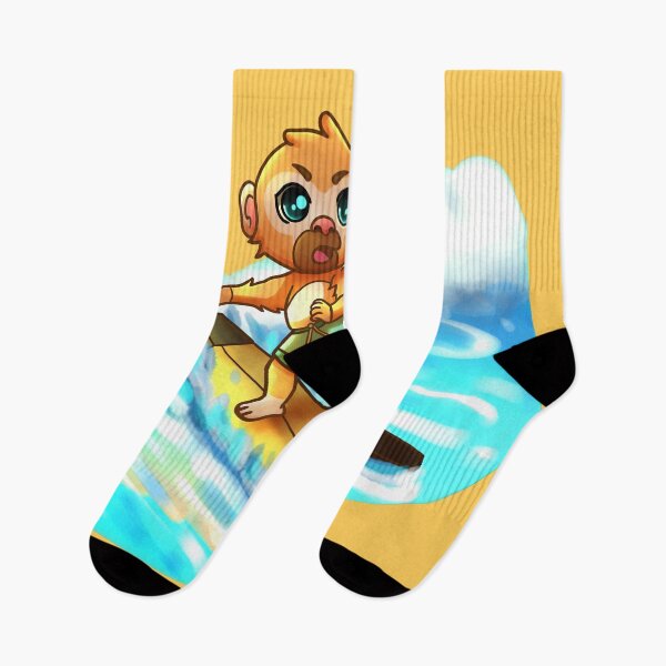 Item preview, monkey surfing in the sea reaching the big wave of the season, cartoon style, colorful,  designed and sold by kitsuneins.