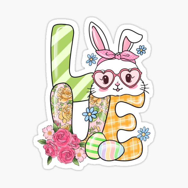 Item preview, Bunny Love Easter 2023 Art Print Happy Easter  designed and sold by BhuberryArt2022.