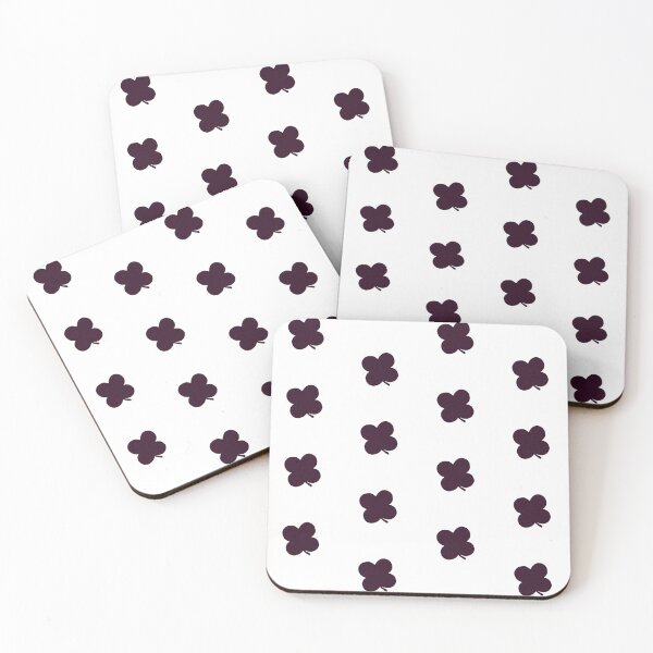 Item preview, Abstract Violet Red Small Floral on White Lucky Four Leaf Clover Irish Luck designed and sold by kattakitty.